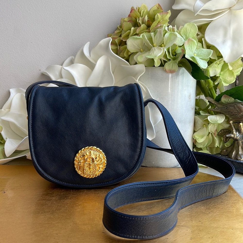 Kleinberg Sherrill Crossbody in Navy Leather | VTG